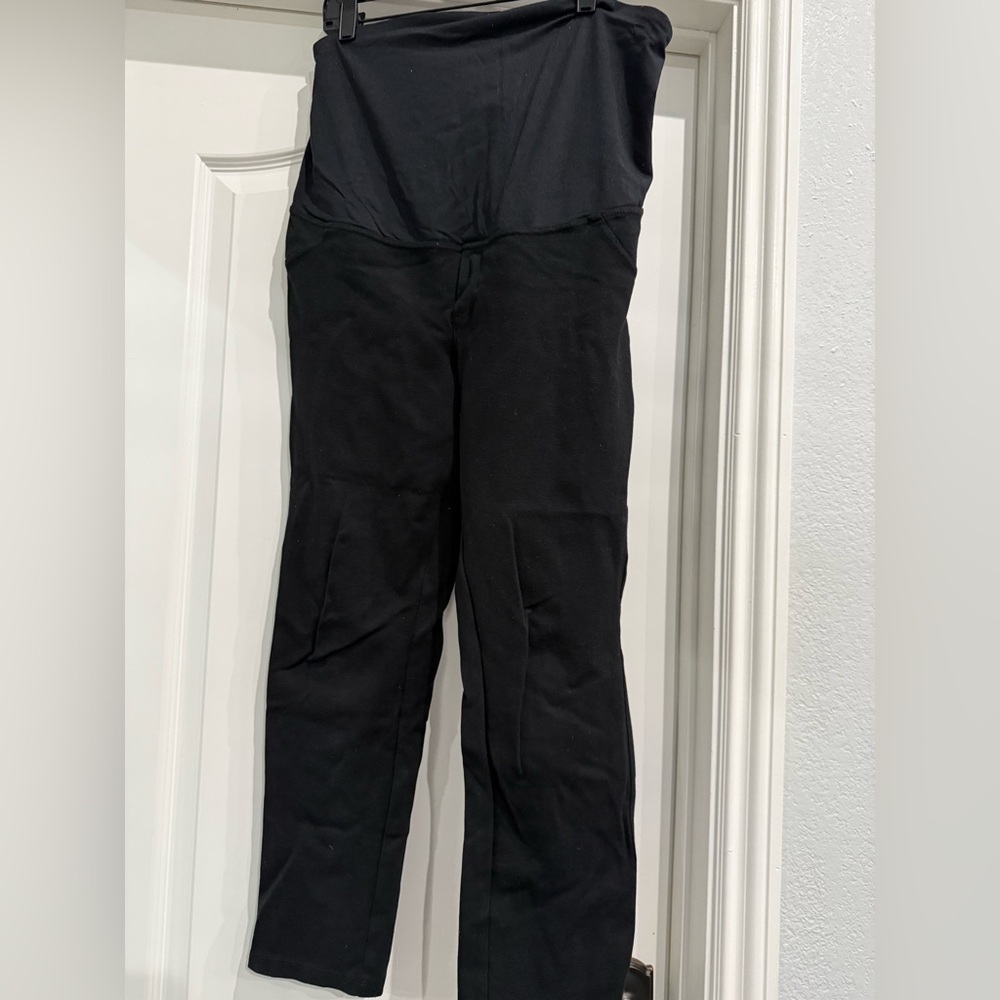 Maternity black jeggings, full panel